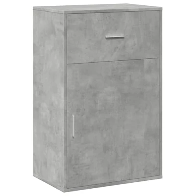 Abbildung von vidaXL Beistellschrank, Sideboard mit Schublade 2 Fächern, Kommode für Schlafzimmer Wohnzimmer, Anrichte Flurschrank, Modern, Betongrau Holzwerkstoff