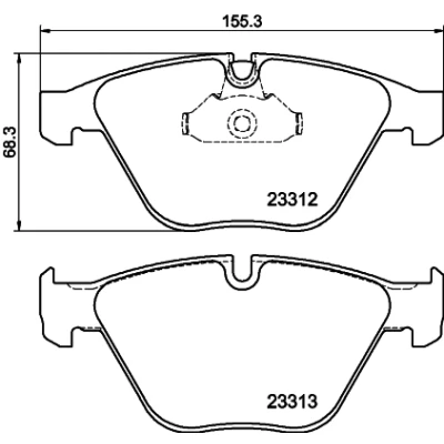 Abbildung von HELLA 8DB 355 015 391 Bremsbelagsatz für Verschleißwarnanzeiger vorbereitet BMW: 5 Touring, Limousine, 7