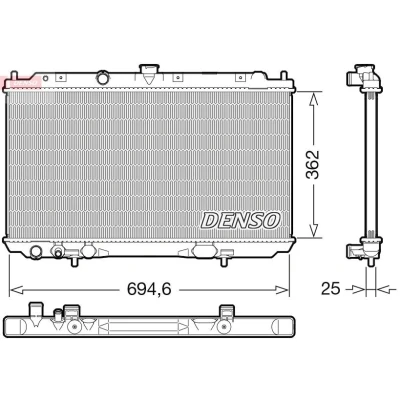 Abbildung von DENSO DRM46073 Kühler, Motorkühlung 362 705 25 NISSAN: Primera Kombi