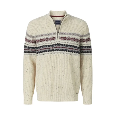 Abbildung von Babista Strickpullover, Herren, Größe: Large, Wollweiß gemustert