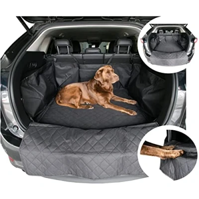 Abbildung von fixcape Doggy Komfortable Kombi SUV Schutzmatte Hundedecke Kofferraumschutz Kofferraumdecke Schondecke Auto Kofferraum Hund Seitenschutz antirutsch