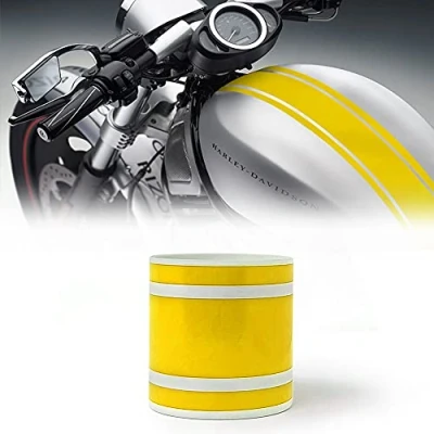 Abbildung von 4R Quattroerre.it 10664 Verdreifachen Klebestreifen für Motorräder Bike Racing Stripe, Gelb, 8 cm x 2 mt