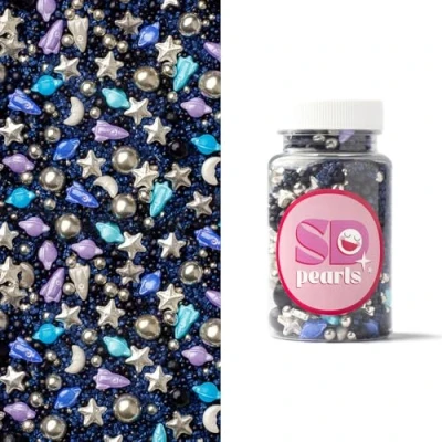 Abbildung von SD Pearls Zuckerstreusel,Bunter Streuselmix,Streudekor für Torten,Cupcakes,Zuckerwatte,Cake Pops und Desserts Zuckerstreusel Babypartys,Kindergeburtstagsfeiern (Mix „Weltraumregen“, 100g)