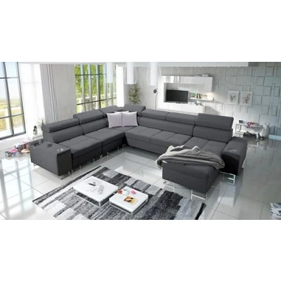 Abbildung von All4All Ecksofa mit Schlaffunktion Margo VIII 360x284 cm Schlafsofa Bettkasten Wohnlandschaft in U Form XXL Sofa Seite rechts Gewebe Dunkelgrau Modern 26