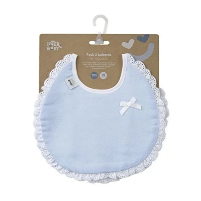 Abbildung von Interbaby Packung 2 runde Lätzchen in rosa und grau