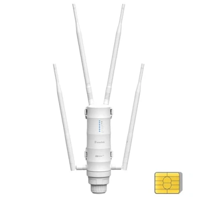 Abbildung von AC1200 Outdoor 4G LTE Router SIM Karte, WAVLINK PoE mit (2.4G 300Mbps + 5G 867Mbps) CAT4 (150Mbps), wetterfestes Gehäuse, 2*Gigabit WAN/LAN, Nano