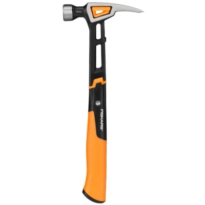 Abbildung von Fiskars Klauenhammer IsoCore M zum Einschlagen der Nägel, Länge: 34 cm, Gewicht: 0,82 kg, Schwarz/Orange, 1020213