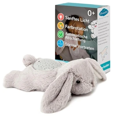 Abbildung von Cloud b Beruhigendes Nachtlicht Sternenprojektor Sanfte Helligkeit 3 Farben 1 Sternbild Abschaltautomatik Dämmerung Mini Benny der Hase