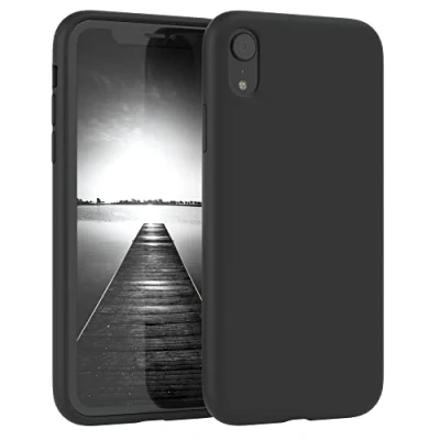 Abbildung von EAZY Case Silikon Hülle für iPhone XR Schwarz weich stoßfeste Schutzhülle mit Kameraschutz Handyhülle Silikonhülle Dünn Premium Schutz TPU Cover Phone in
