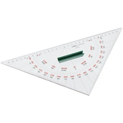 Abbildung von Linex 3200MRH Nautischer Winkelmesser, Navigation Kursdreieck, 32 cm mit Griff, Längenmaßskala 15 0 mm