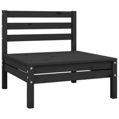 Abbildung von vidaXL Garten Mittelsofa, Modular Gartenmöbel, Sofa Lounge Sessel für Terrasse Balkon, Gartensofa Gartensessel, Schwarz Kiefer Massivholz