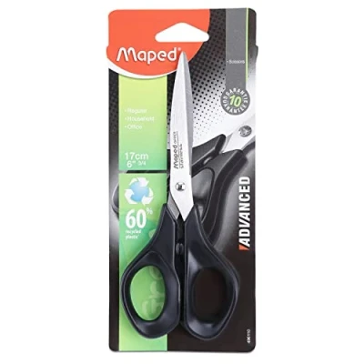 Abbildung von Maped M496110 Schere Advanced Green symmetrisch, 17 cm, schwarz