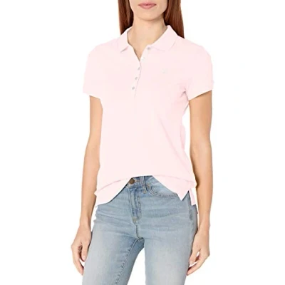Abbildung von Nautica Damen 5 button Short Sleeve Breathable 100% Cotton Poloshirt, Pink Cradle Pink, M EU