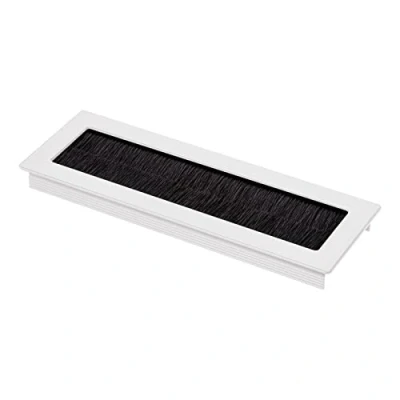 Abbildung von SOTECH 2 x Kabeldurchlass Toledo aus Aluminium weiß eloxiert 200 70 mm, Einbaumaß: 190 62 15,3 mm Kabeldurchführung