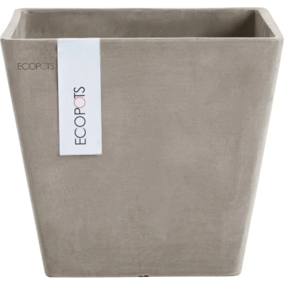 Abbildung von Ecopots Rotterdam quadratisch 20 cm taupe Übertopf/Blumentopf