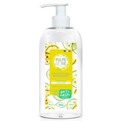 Abbildung von Pulpe de Vie Reinigendes Shampoo BIO Sorbet Frosted XL 400 ml Anti Verschwendung Zitrone natürliche und respektvolle Inhaltsstoffe reinigt fettiges Haar