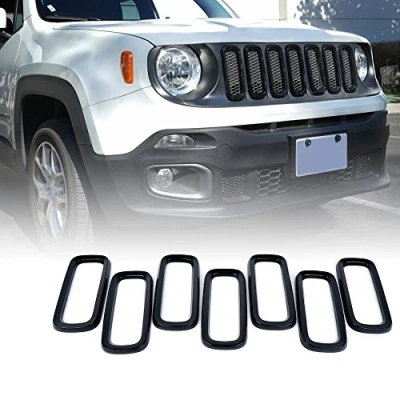 Abbildung von 2015 2017 Renegade 7pcs ABS Frontgrilleinsätze (Schwarz)