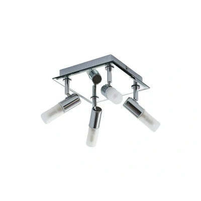 Abbildung von Lindby Deckenleuchten Zela, dimmbar, Leuchtmittel nicht inklusive, Modern, Metall, Glas, chrom, weiß, 4 flammig, G9, Bad Deckenleuchte