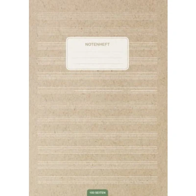 Abbildung von Notenheft: DIN A4 Notenlinienheft 100 Seiten mit 12 Notenzeilen / Systeme pro Blatt Papier 90g/m² Musikheft Notenlinien