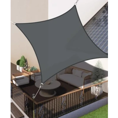 Abbildung von LOVE STORY Sonnensegel 2x2m Wasserdicht Rechteckig Anthrazit Sonnenschutz Windschutz Segel PES Polyester,95% UV Schutz für Außenbereich, Terrasse, Balkon, Garten