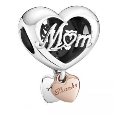 Abbildung von Pandora Bead Charm Thanks Mom 789372C00 Silber