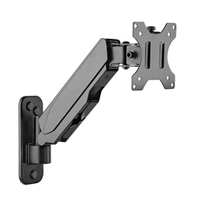 Abbildung von RICOO PC Monitor Wandhalterung höhenverstellbar Gasfeder Schwenkbar Neigbar für Bildschirm 17 32 Zoll, Halterung Wand S4911, Monitorhalterung, Bildschirmhalterung, VESA 75 x 75, 100x100 mm