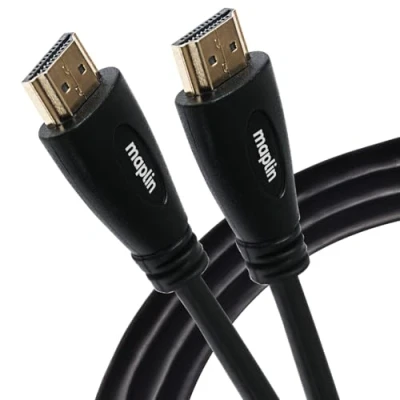 Abbildung von Maplin Dünnes HDMI Kabel mit Ethernet Fähigkeit, 3 m, Schwarz