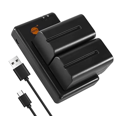Abbildung von DSTE 2PCS NP F730 F750 F770(5000mAh/7.4V) Batterie Ladegerät Compatible für Sony CCD SC5,DCR TRV820K, SC65,DCR TRV9,CCD TRV82,DCR TRV900,CCD TR3000,CCD TRV85,DCR VX200,CCD TR3300 Kamera
