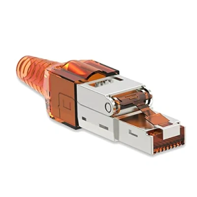 Abbildung von NAUC CAT 7 RJ45 Netzwerkstecker 1x Stecker Steckverbinder mit Zugentlastung geschirmt werkzeuglos CAT7 LAN Netzwerkkabel
