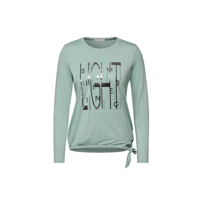 Abbildung von Cecil MIT Artwork Langarmshirt, Damen, Größe: XXL, Grün