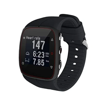Abbildung von kwmobile Ersatzarmband kompatibel mit Polar M400 / M430 Armband Fitnesstracker Band aus Silikon in Schwarz