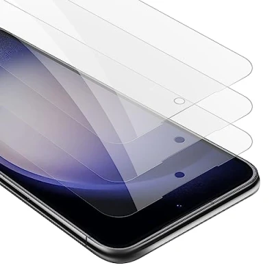 Abbildung von Cadorabo 3x Panzer Schutz Glas für Samsung Galaxy S23 PLUS 3 Stück Schutzfolie in Ultra Klar Hüllen freundlich Gehärtetes (Tempered) Dipslayschutz Folie 9H Härte Anti Kratzer