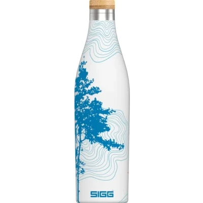 Abbildung von SIGG Isolierte Trinkflasche Meridian Auslaufsicher Extra schlank BPA frei Plastikfrei Doppelwandiger 18/8 Edelstahl Bambus Schraubverschluss 0,5L / 0,7L
