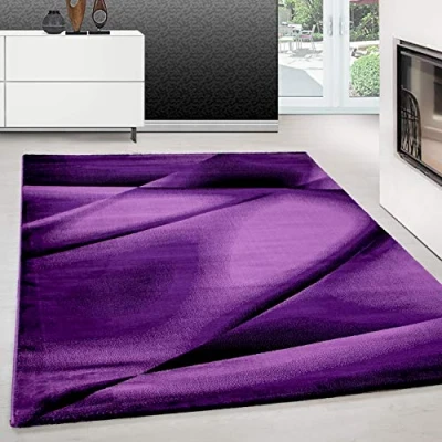 Abbildung von Teppium Teppich Abstrakt Design, Rechteckig, Höhe: 12 mm, Kurzflor Wohnzimmer Design Violett Pflegeleicht