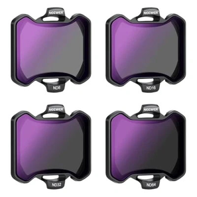 Abbildung von NEEWER 4er Pack ND Filter Set, kompatibel mit DJI Avata 2, Neutraldichtefilter ND8/ND16/ND32/ND64, Drohnen Objektiv Zubehör doppelseitig beschichtetes HD Glas Keine Störungen der Objektivabdeckung
