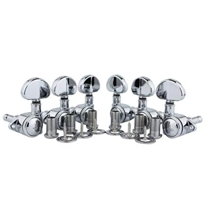 Abbildung von Guyker Guitar Locking Tuners (3L + 3R) 1:21 High End Roto Grip Rotomatic Lock String Tuning Key Pegs Machine Head with Big Handle Replacement Chrome