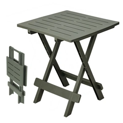 Abbildung von Spetebo Kunststoff Klapptisch Adige 45 x 43 cm waldgrün Garten Beistelltisch klappbar Campingtisch Teetisch Balkontisch Tisch dunkelgrün klein