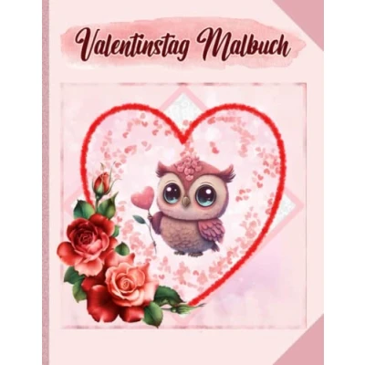Abbildung von Valentinstag Malbuch: romantische Motive zum ausmalen 55 süße DIN A4 Geschenk