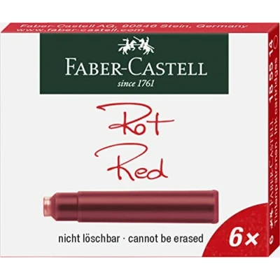 Abbildung von FABER CASTELL 185514 Tintenpatronen Standard, 6er Pack, rot