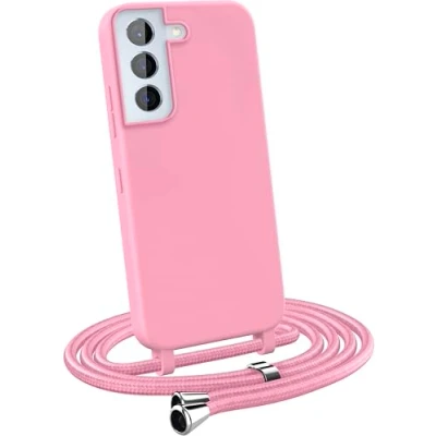 Abbildung von MyGadget Handykette für Samsung Galaxy S22 Plus [ Hülle mit verstellbaren Band ] TPU Handyhülle Handyband zum Umhängen Kordel Schnur Case Schutzhülle Rosa