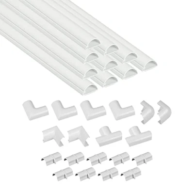 Abbildung von D Line Mini Kabelkanal zur Kabelführung, Kabelleiste 30x15mm 10 x 40cm Länge (4 Meter) Weiß