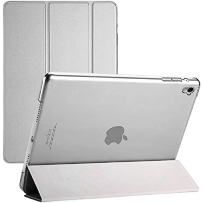 Abbildung von TechDealsUK für iPad 10.2 9. 8. 7. Generation 2021 2020 2019 Smart Case Ultra Slim Magnetische Abdeckung mit Auto Wake Sleep Apple Silber