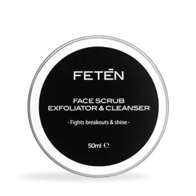 Abbildung von FETEN Gesichtspeeling für Herren, Gesichtsreiniger, Mitesser, Reinigungsgel, fettige Haut, Gesichtscreme feuchtigkeitsspendende 50 ml
