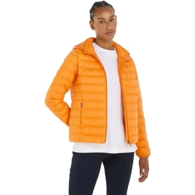 Abbildung von Tommy Hilfiger Damen Jacke Padded Global Stripe Jacket Übergangsjacke, Orange (Rich Ochre), XS