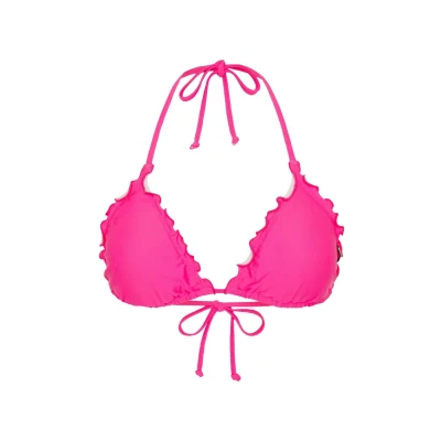 Abbildung von Chiemsee Unifarbendes MIT RÜSCHENDETAILS Bikinitop, Damen, Größe: 38, Pink glo