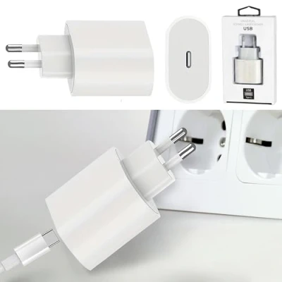 Abbildung von USB C Schnellladegerät 5V 3A 20Watt 220V 56 60HZ Kunststoff weiß Netzteil Netzstecker Netzladeadapter (1 x 3A)
