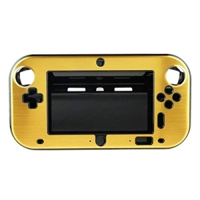 Abbildung von OSTENT Anti Schock Hard Aluminium Metall Box Cover Case Shell kompatibel für Nintendo Wii U Gamepad Farbe Gold