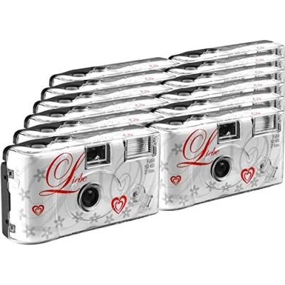 Abbildung von TopShot Love weiss Einwegkamera / Hochzeitskamera (27 Fotos, Blitz, 12 er Pack)
