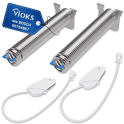 Abbildung von VIOKS Türscharnier Feder Set Ersatz für 00754867 Bosch Geschirrspüler Balay Neff Siemens Türfeder Blau mit Seilzug