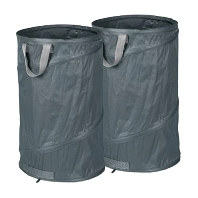 Abbildung von relaxdays Gartensack 2er Set Pop Up Laubsack 120 L grau